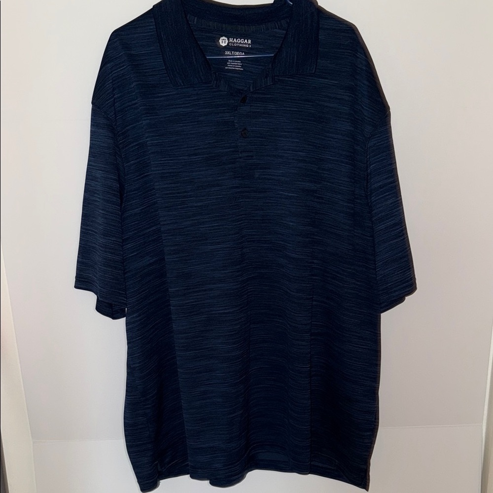 Haggar Blue Polo Shirt Classic Style